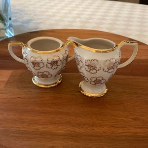 Vintage Kingwood China cream and sugar set.